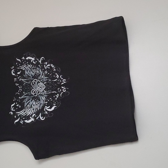 Daisy Street's Black Heart Wing High Neck Tank Top - Picture 5 of 16